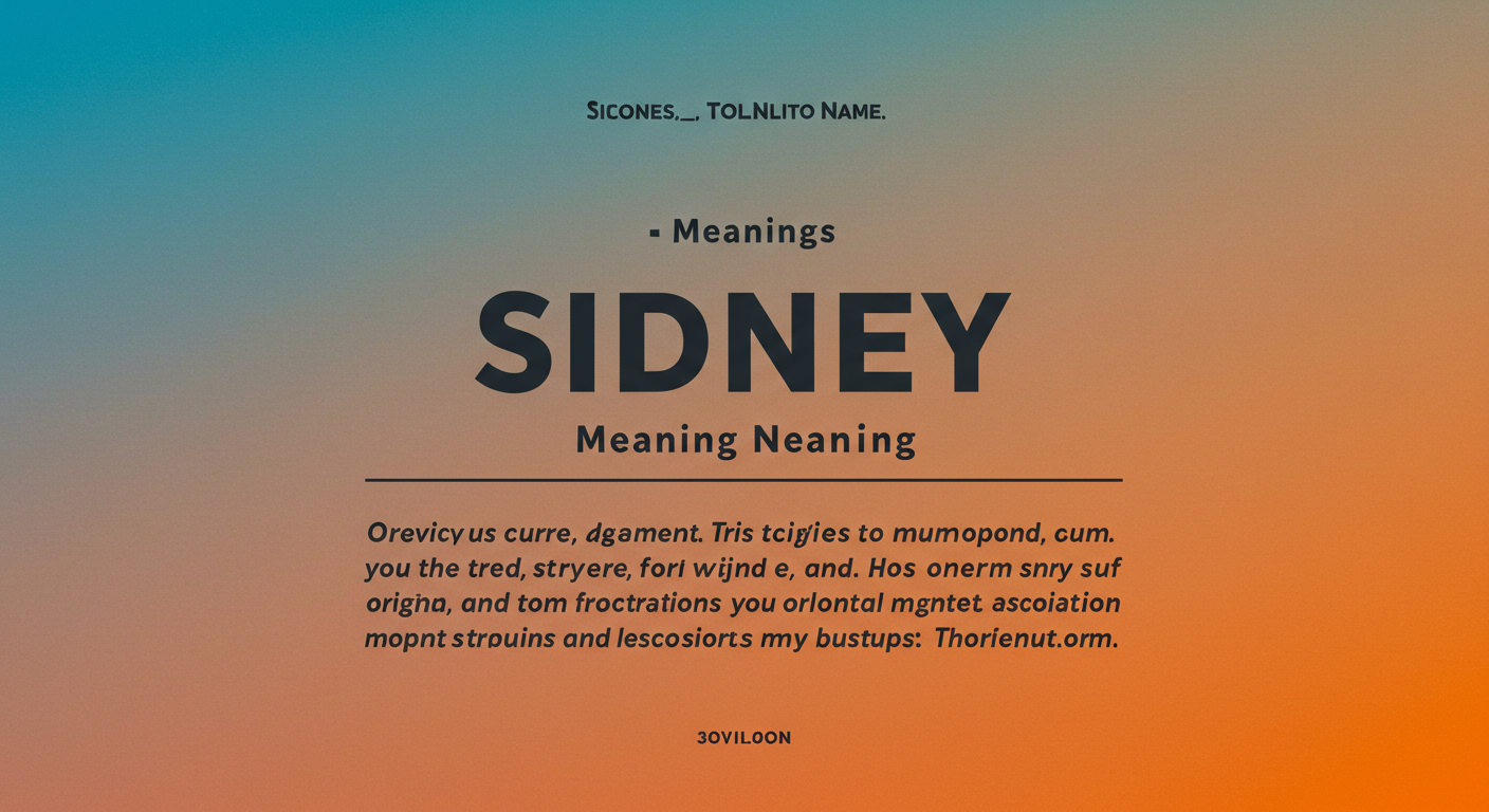Name Sidney Explained